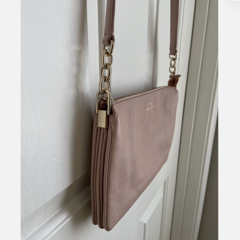 Kate Spade Leila Triple Gusset Crossbody Purse Rose Smoke - Picture 3 of 12